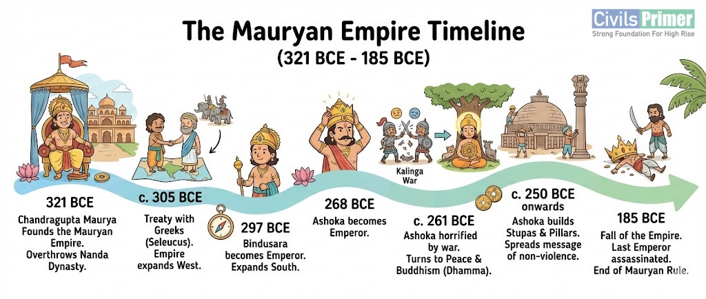 Mauryan Empire Timeline