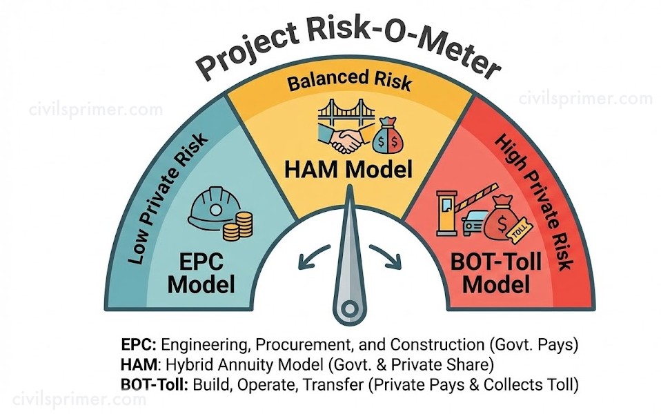 EPC HAm BOT Investment Models UPSC Economy Infrastructure basics