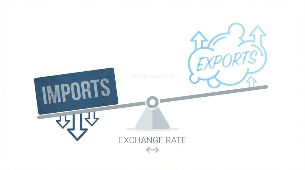High Imports lead to Rupee Depreciation UPSC Indian External trade notes