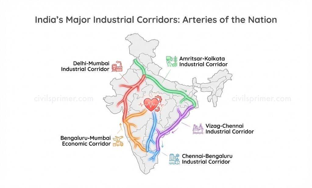 Industrial Corridors UPSC Prelims Beginner Notes