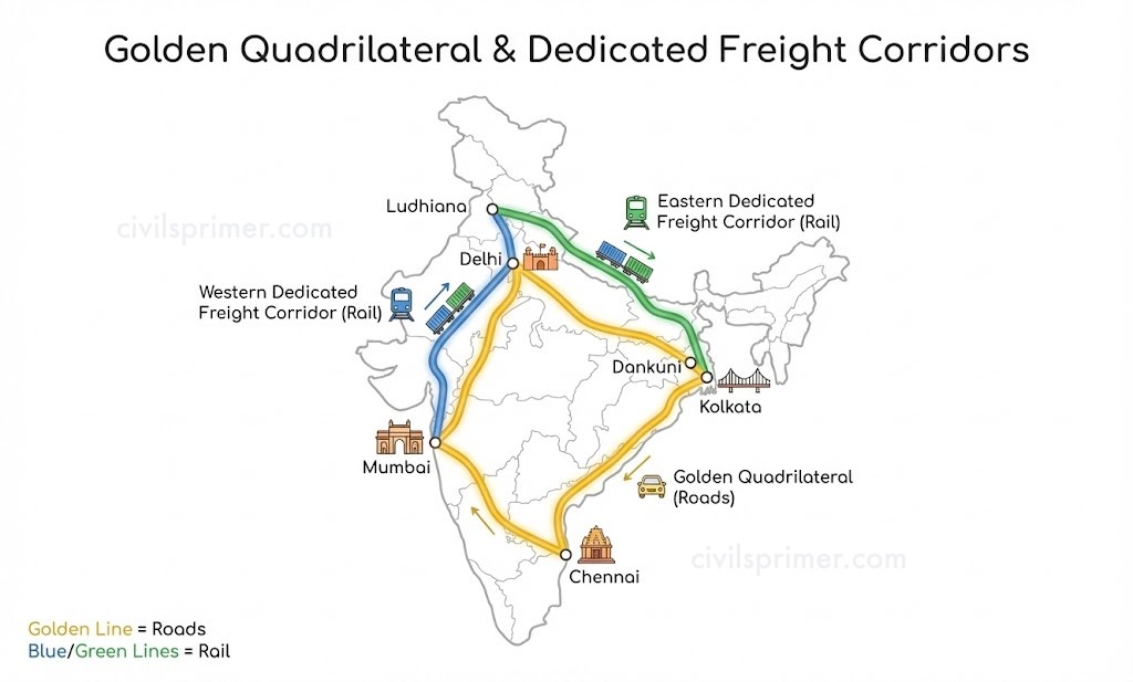 Transport Roads and Corridors UPSC Economy Infrastructure Basics
