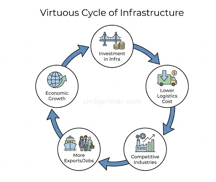 Virtuous Cycle of Infrastructure UPSC Economy Basics