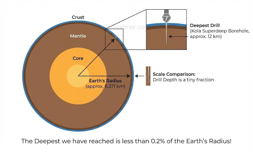 deepest drill mine crust UPSC Geography Prelims