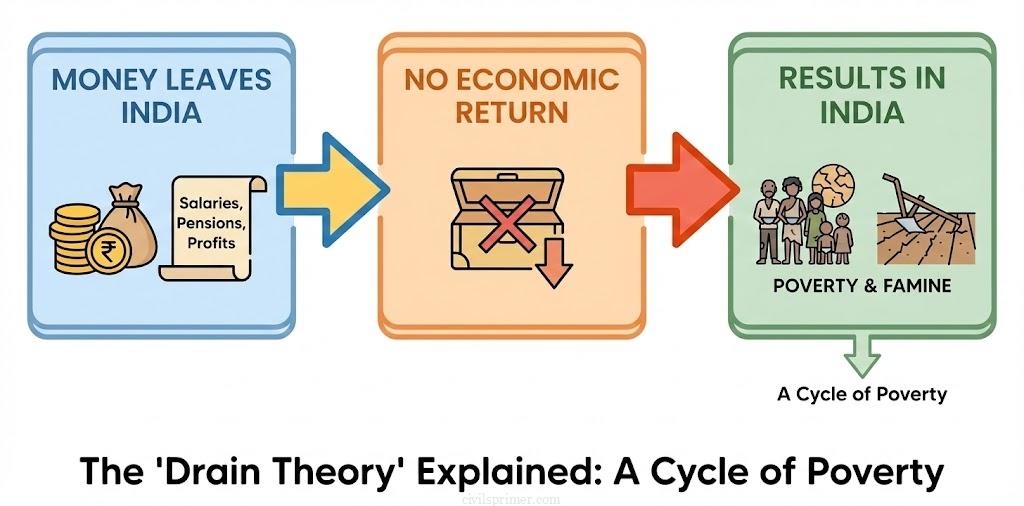 economic drain theory upsc modern india history basics
