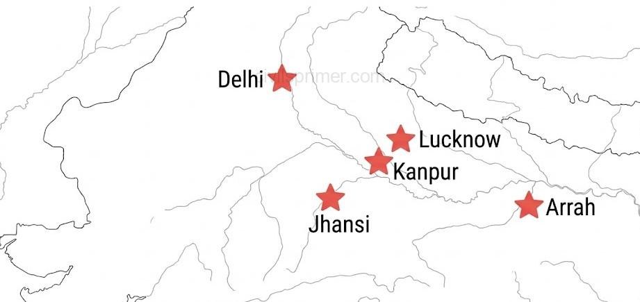 the centers of the 1857 revolt upsc modern indian history basics